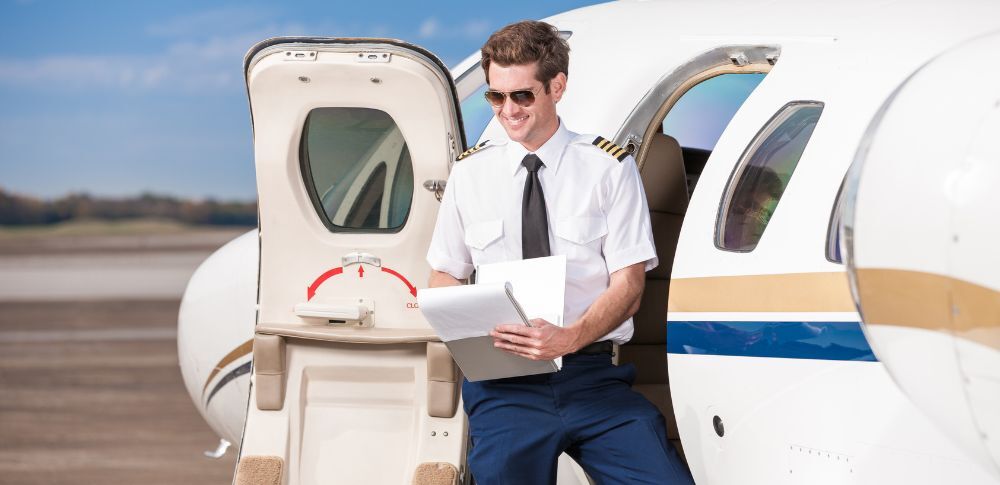 Pilot and instructor conducting flight review